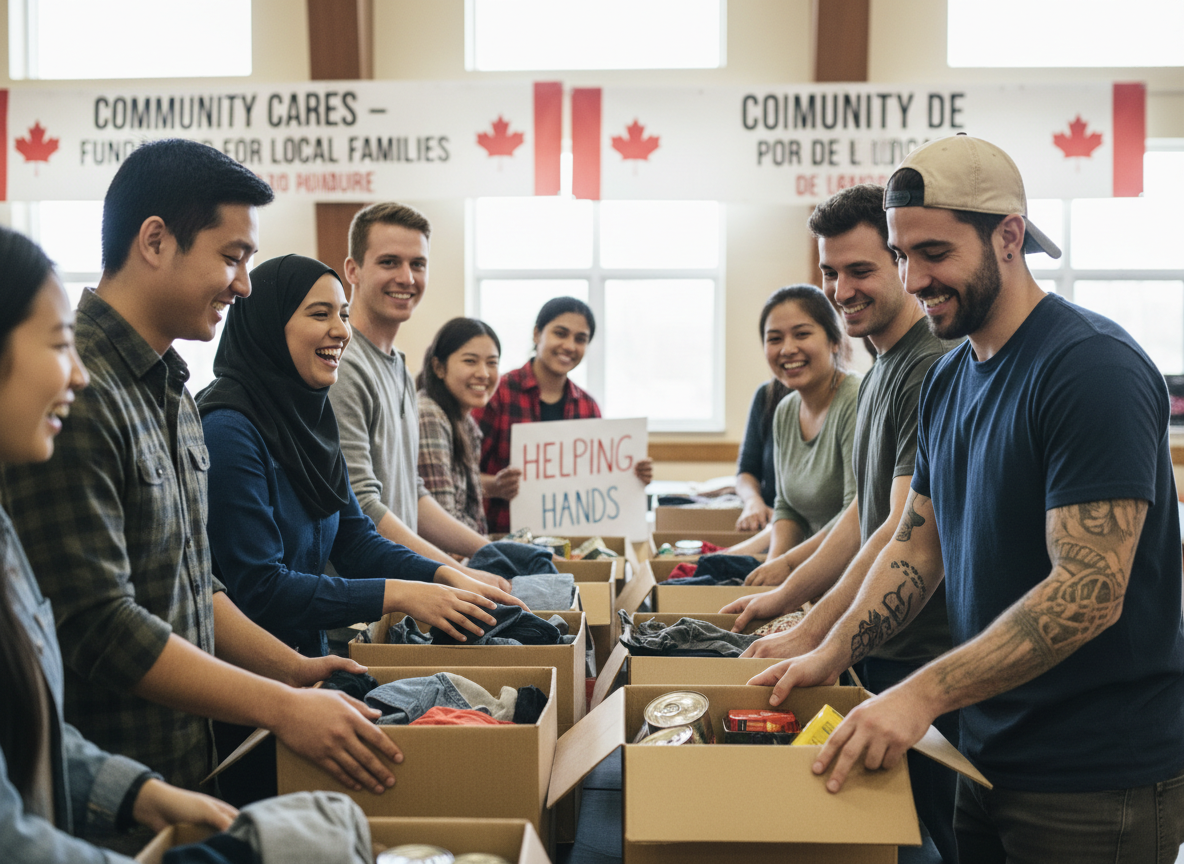 Des bénévoles québécois organisent ensemble un événement de collecte et de sensibilisation